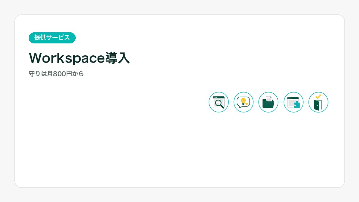 メールとファイル共有の守りを、月額のGoogle Workspaceに寄せるアイキャッチ